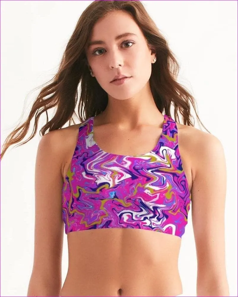 Marbled Pixie Womens Seamless Sports Bra