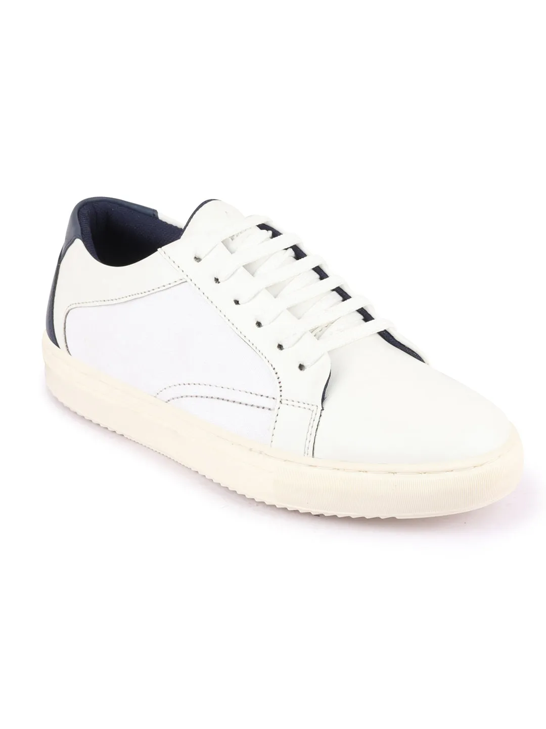 Men White Outdoor Classic Lace Up Sneakers Shoes