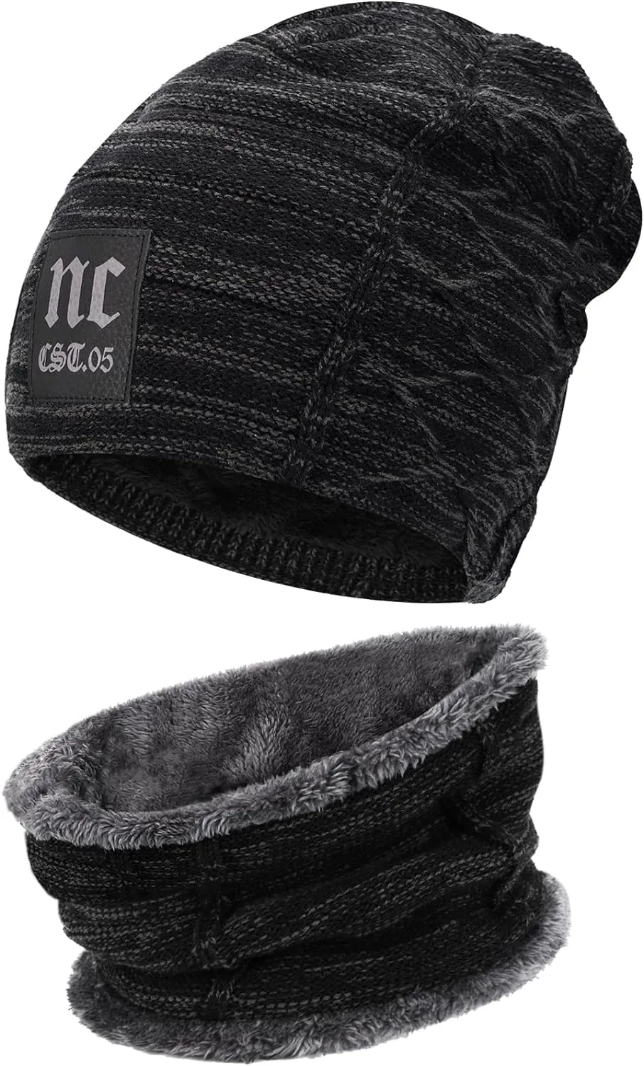 Mens Womens Winter Beanie Hat Scarf Set 2 Sets