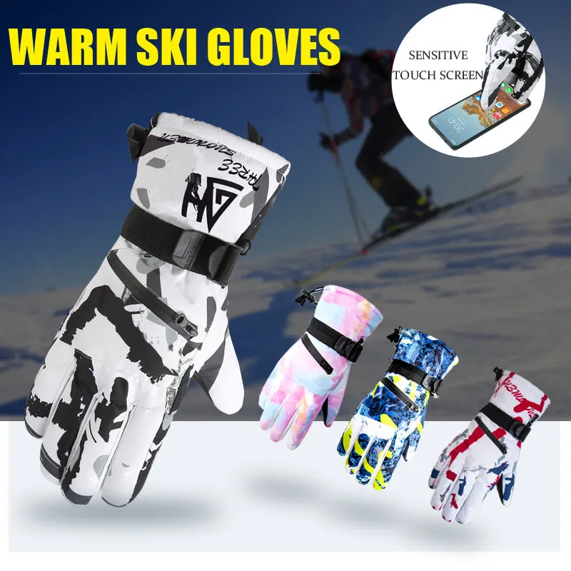 Men's Zipper Ski Gloves: Thickened Velvet, Windproof, Non-slip & Touch Screen for Outdoor Sports!