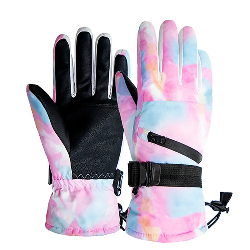 Men's Zipper Ski Gloves: Thickened Velvet, Windproof, Non-slip & Touch Screen for Outdoor Sports!