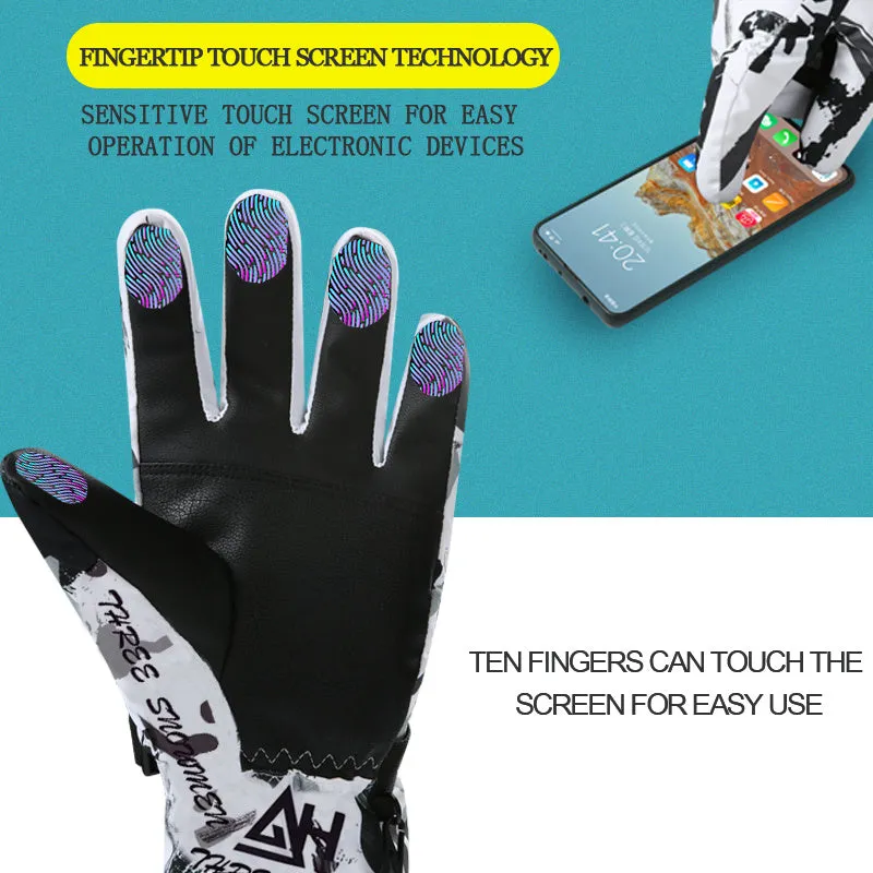 Men's Zipper Ski Gloves: Thickened Velvet, Windproof, Non-slip & Touch Screen for Outdoor Sports!