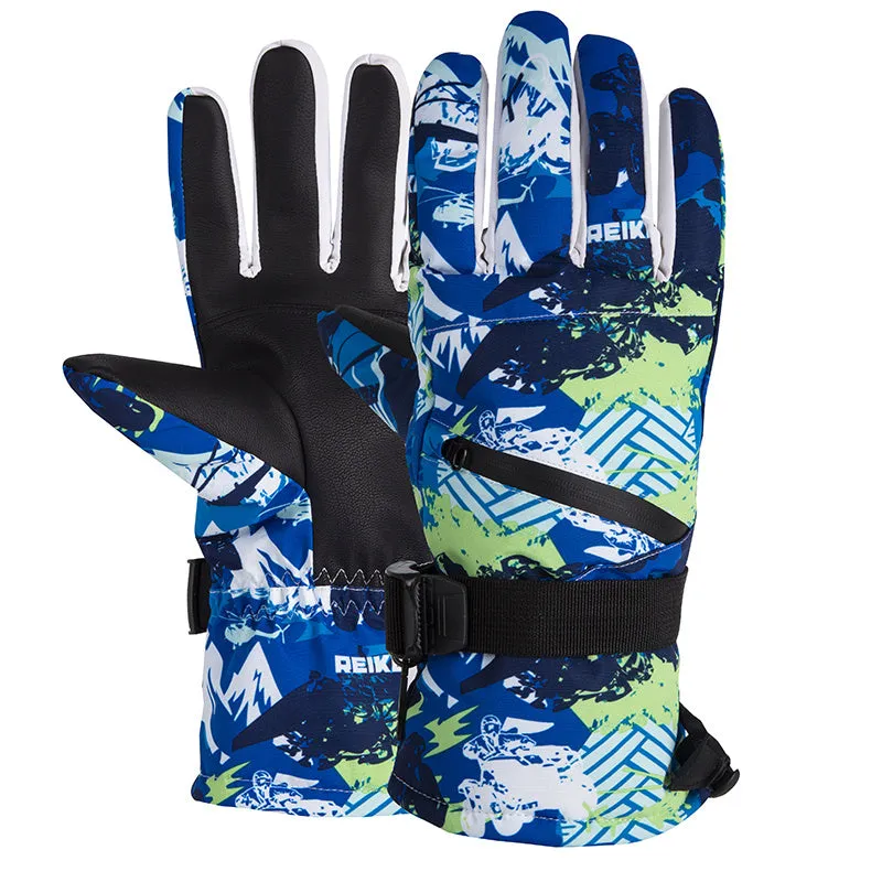 Men's Zipper Ski Gloves: Thickened Velvet, Windproof, Non-slip & Touch Screen for Outdoor Sports!