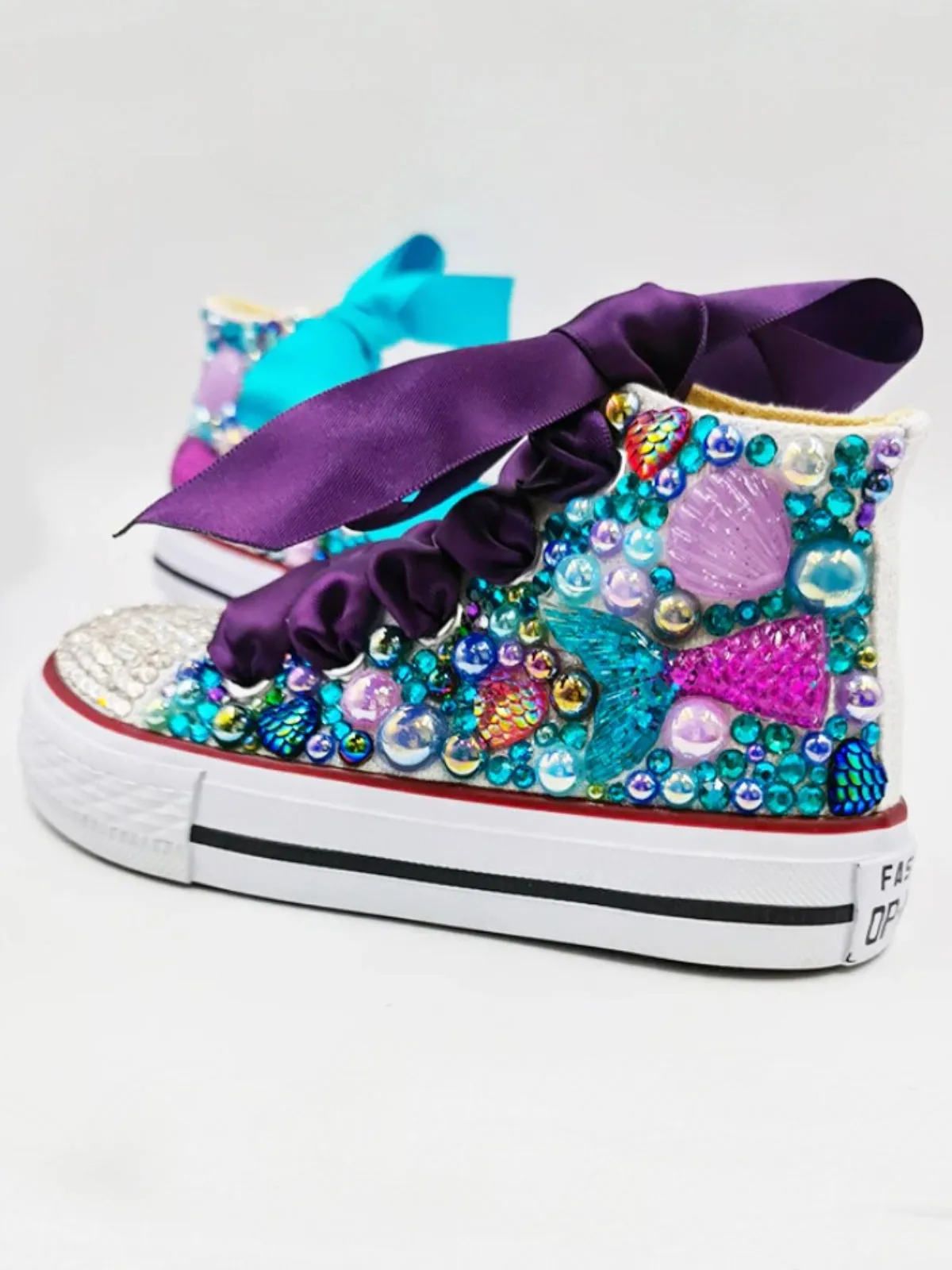 Mermaid Charm Ocean Beads Canvas Sneakers by Liv and Mia