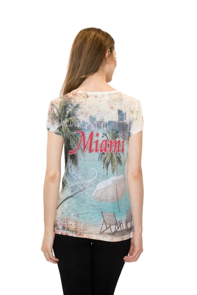 Miami Tropical V-Neck T-Shirt