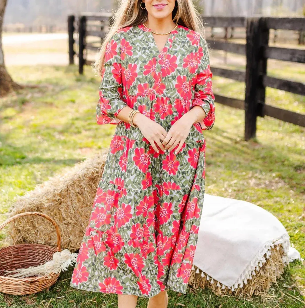 Michelle McDowell Bennette Dress Wildflower Olive