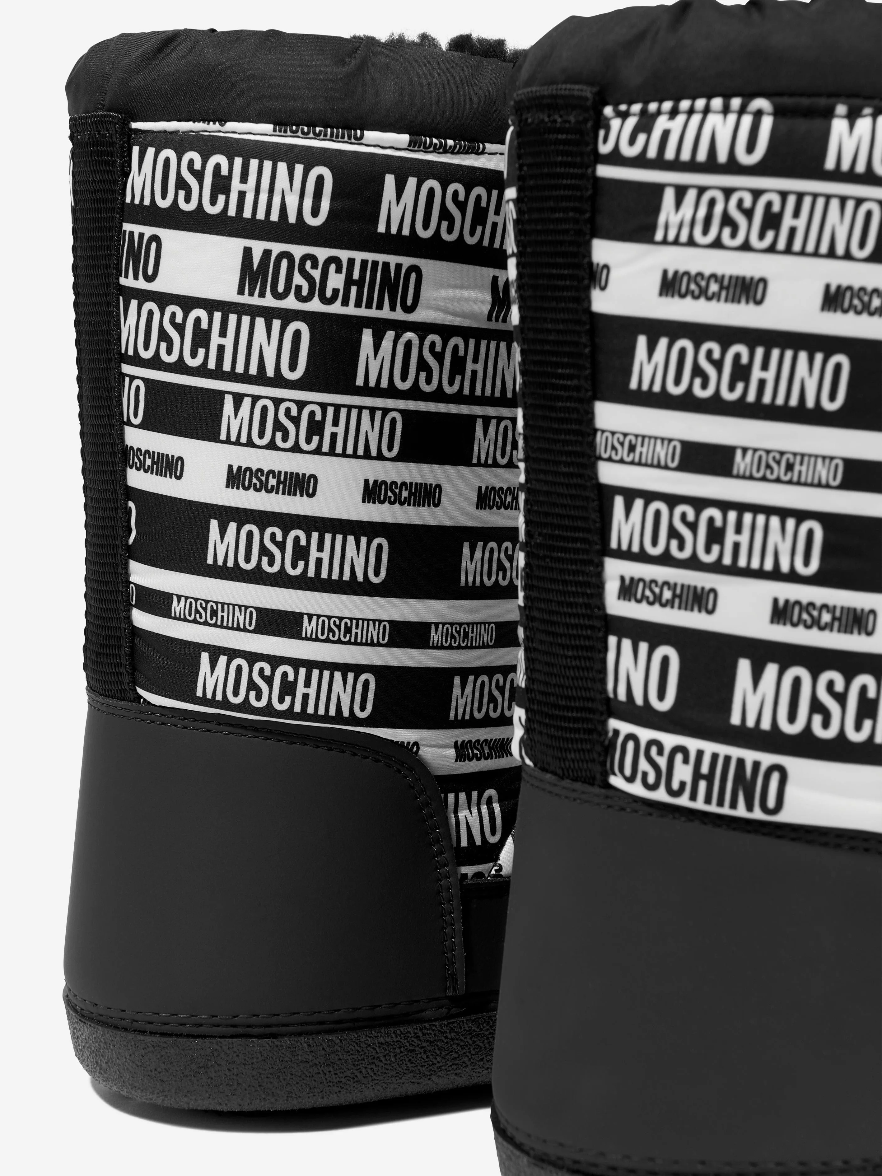 Moschino Kids Logo Snow Boots in Black