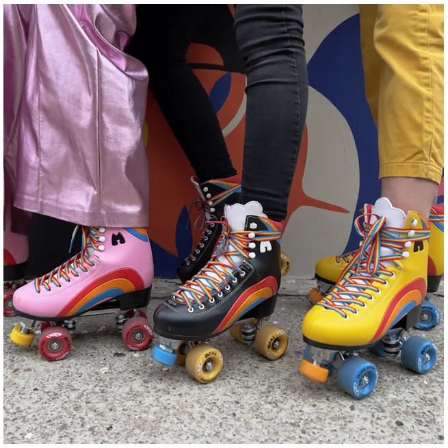 Moxi Rainbow Rider Pink Heart Roller Skates