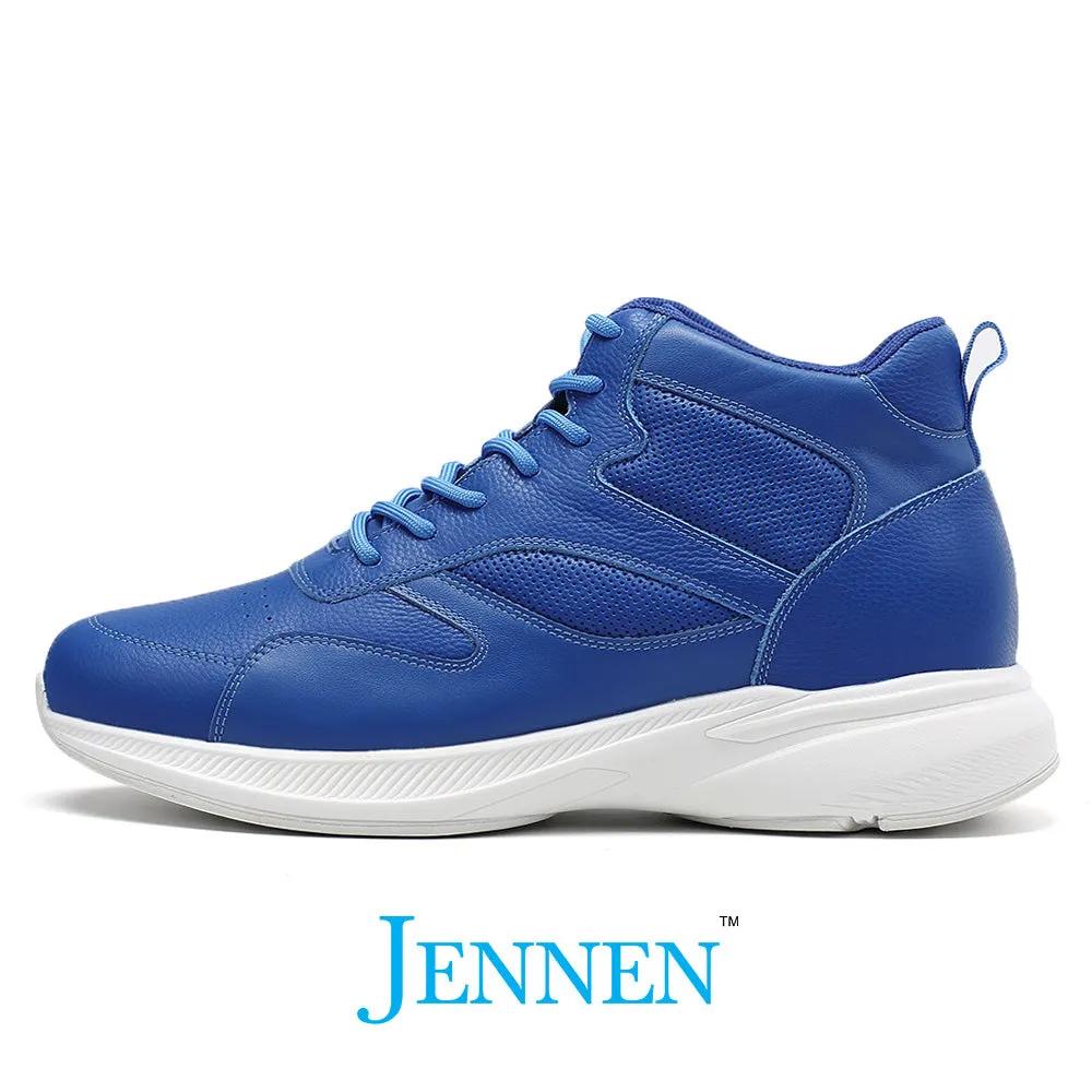 Mr. Pippen 8cm | 3.2 inches Cool Blue Leather Height Boost Sneakers