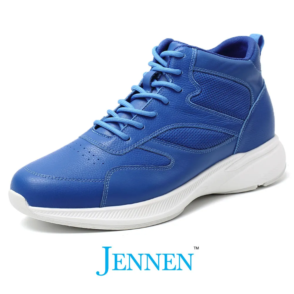 Mr. Pippen 8cm | 3.2 inches Cool Blue Leather Height Boost Sneakers