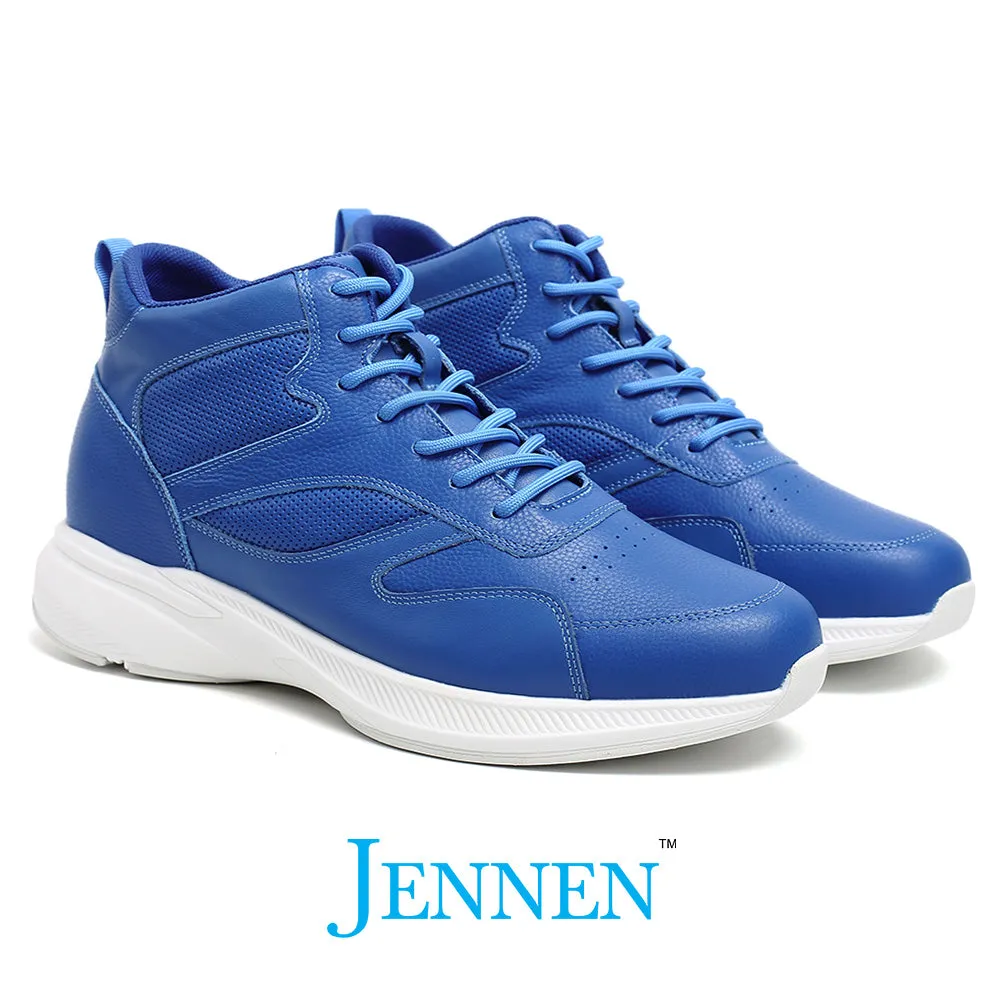 Mr. Pippen 8cm | 3.2 inches Cool Blue Leather Height Boost Sneakers