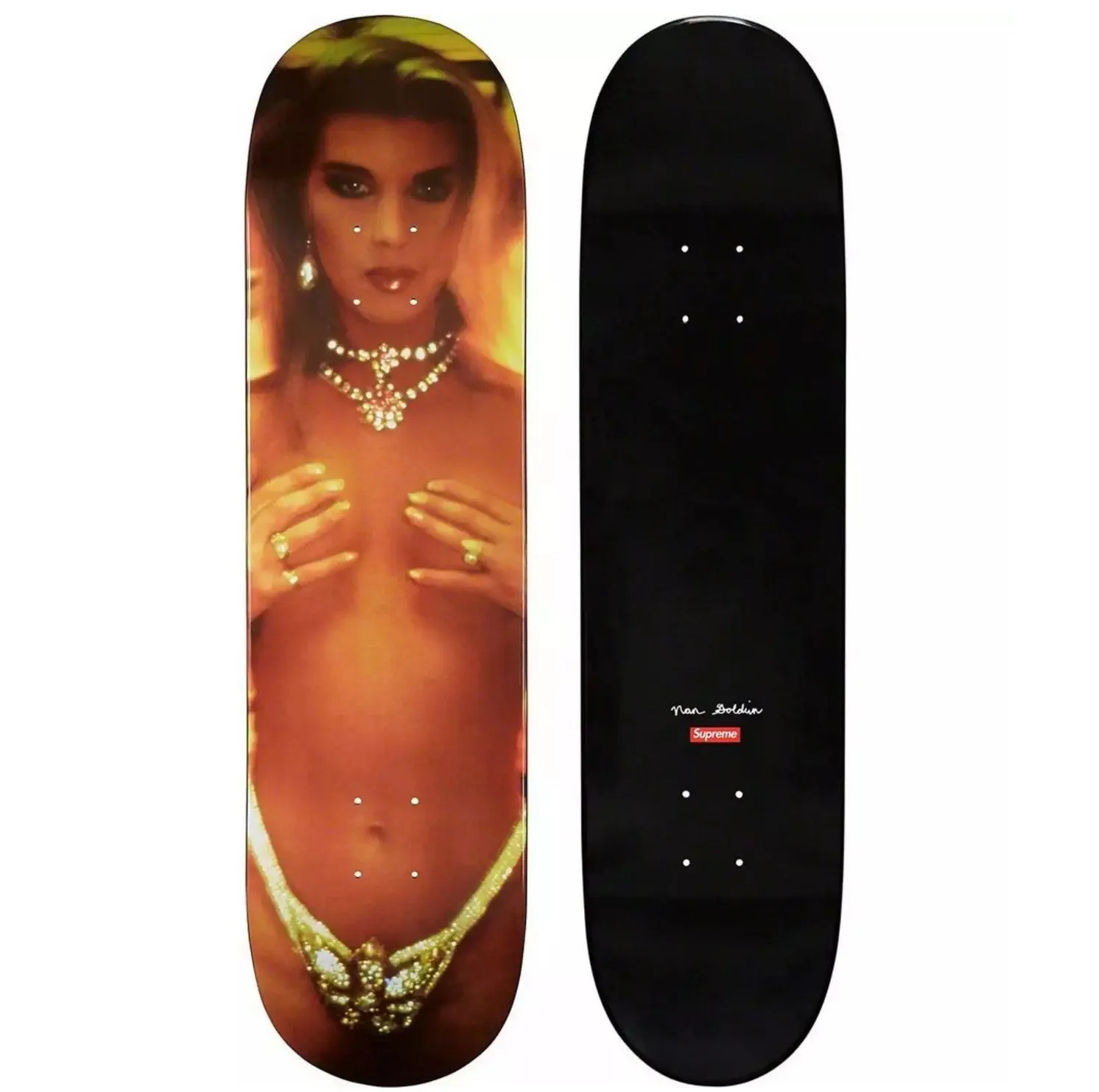 Nan Goldin Kim In Rhinestones Skateboard Art Deck by Supreme