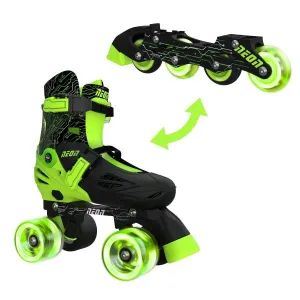 Neon - Neon Combo Skates 2in1 Inline & Quad Skates Green Size 3-6