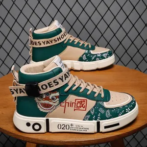 New Fashion Chinese Tiger High Top Unisex Skate Sneakers