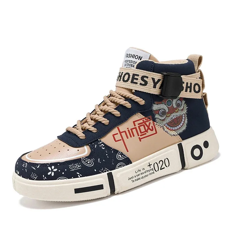 New Fashion Chinese Tiger High Top Unisex Skate Sneakers