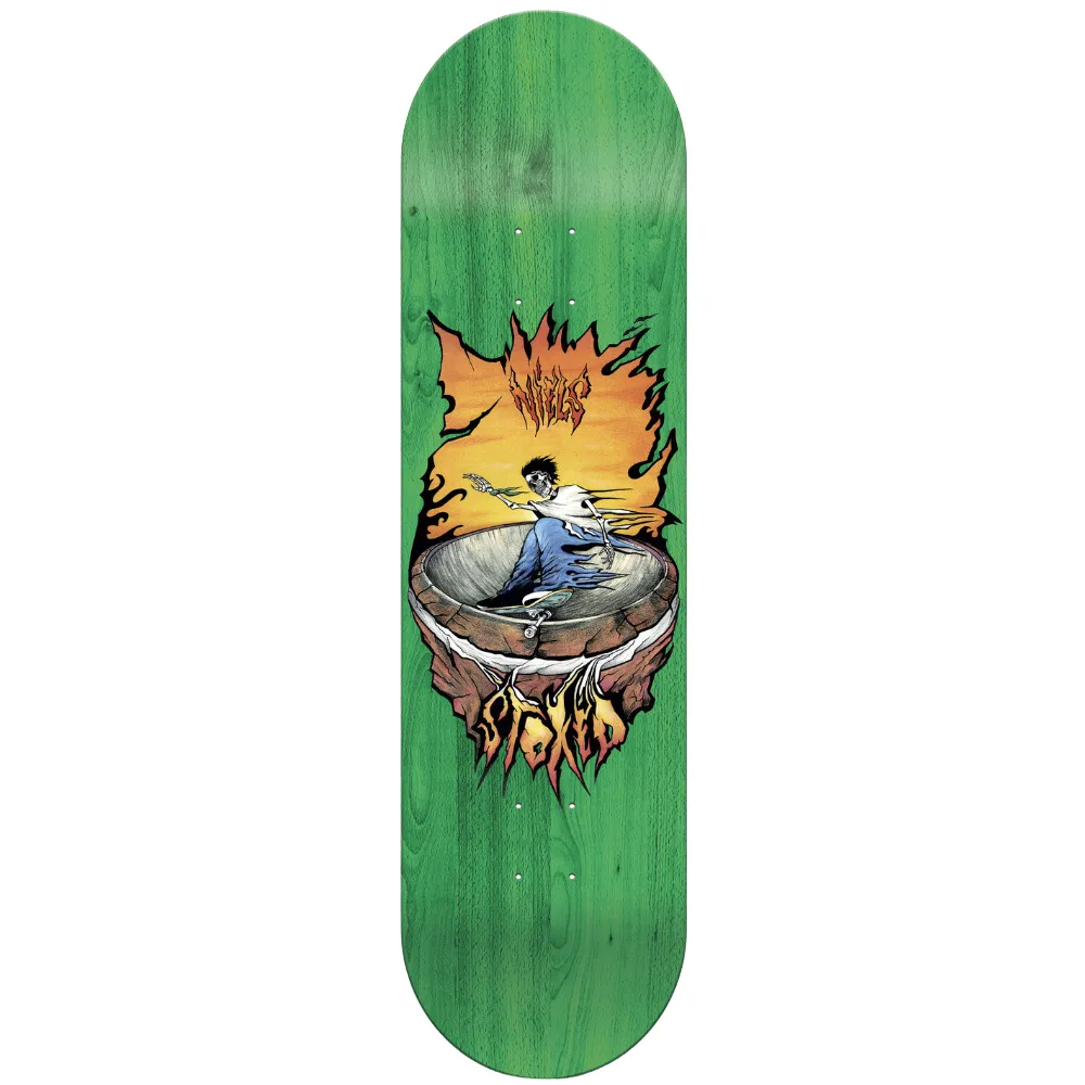 Niels Fire Bowl 8.125" Green Skateboard Deck