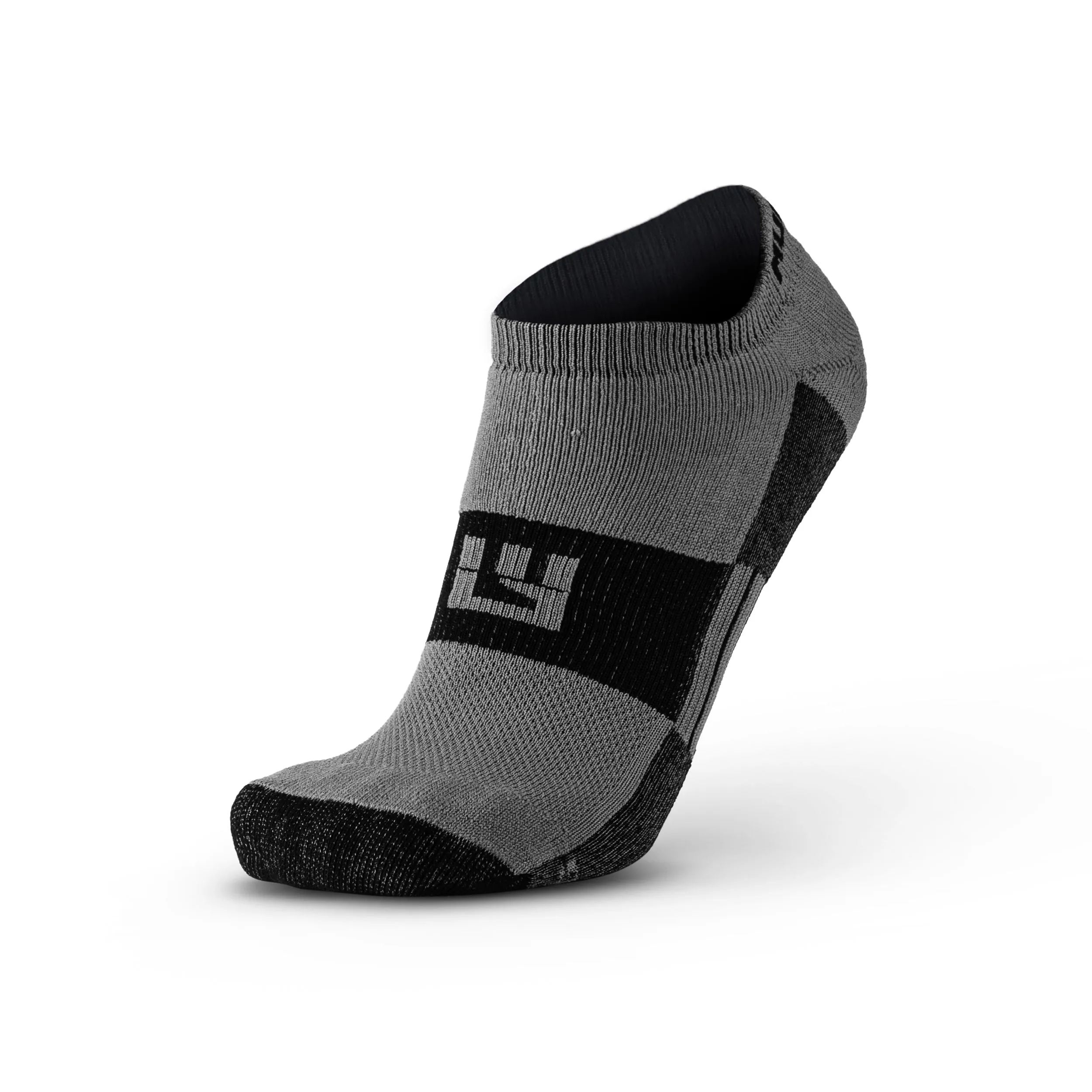 No-Show Running Socks - Gray/Black (2 Pair Pack)