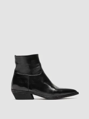 NOELIE DD 102 - Black Leather Zipped Boots