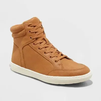 Open Box - Goodfellow & Co Men's High Top Faux Leather Sneakers Boots for Men