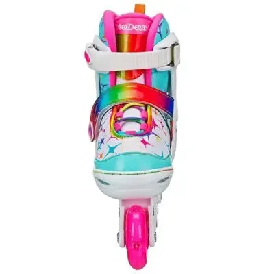 Open Box - Roller Derby Stryde Lighted Girl's Adjustable Skate White/Teal S