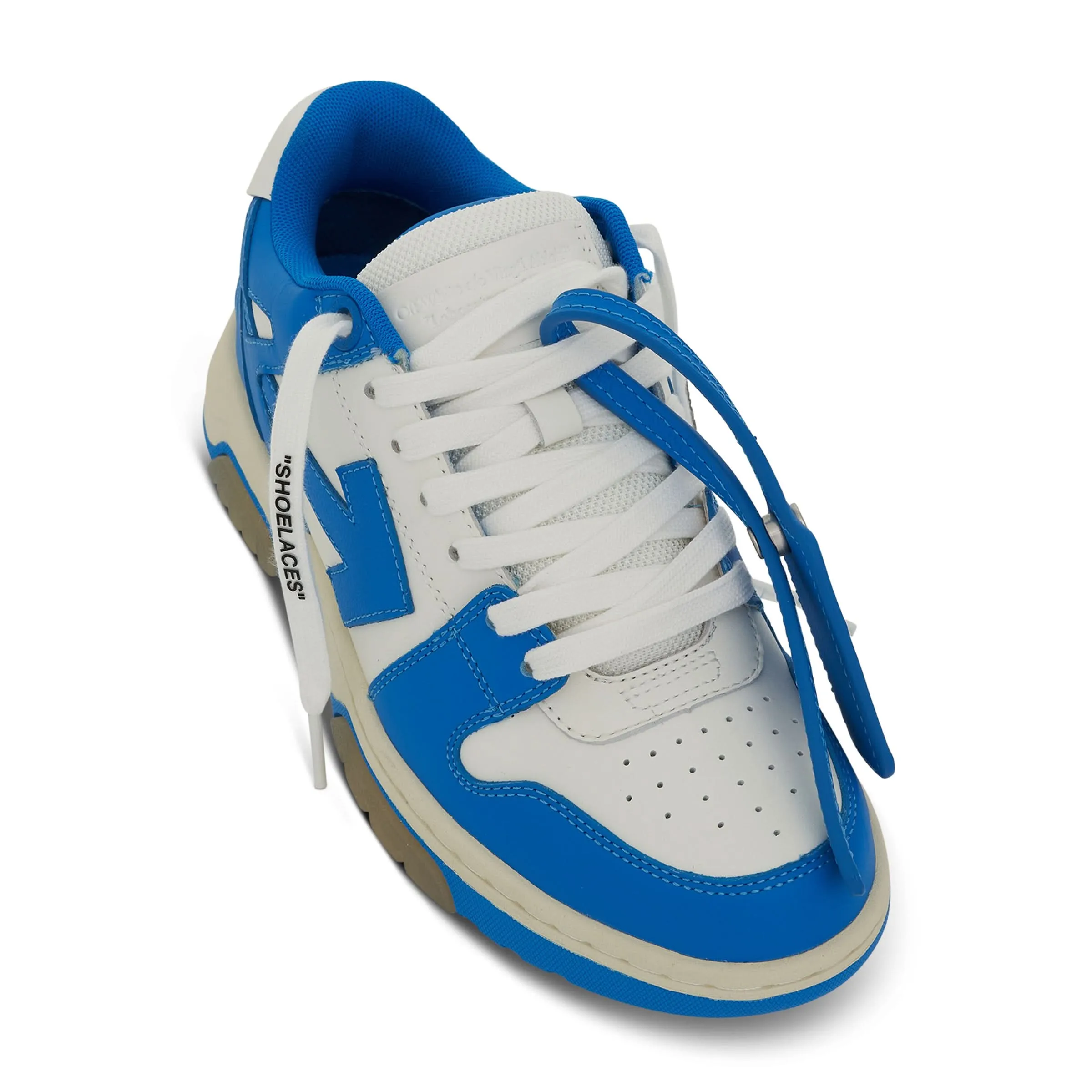 Out Of Office Calf Leather Sneakers in White/Blue