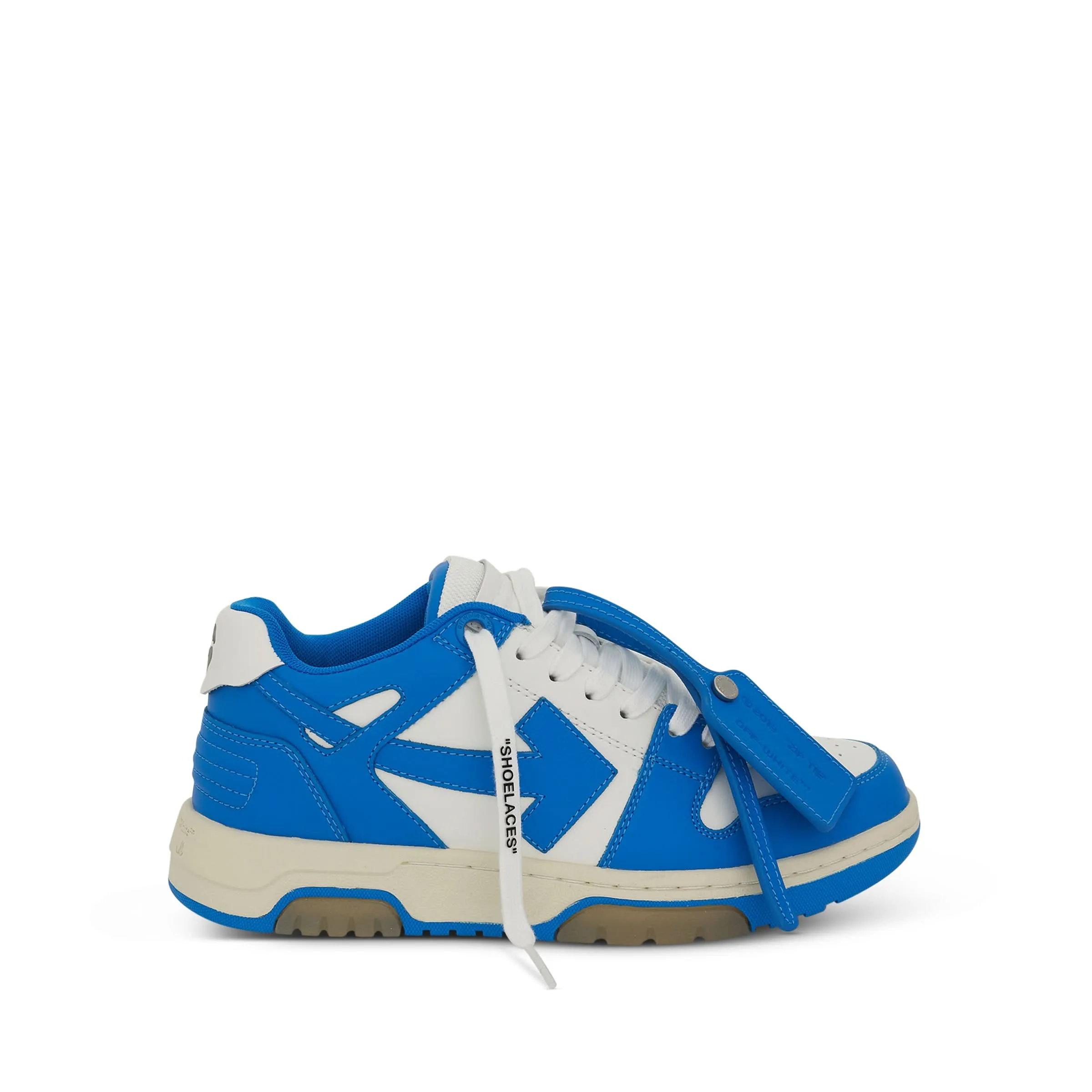 Out Of Office Calf Leather Sneakers in White/Blue