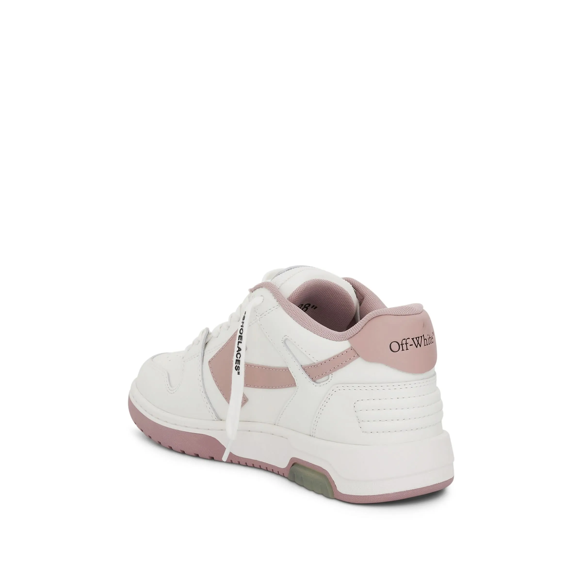 Out of Office Calf Leather Sneakers in White/Pink