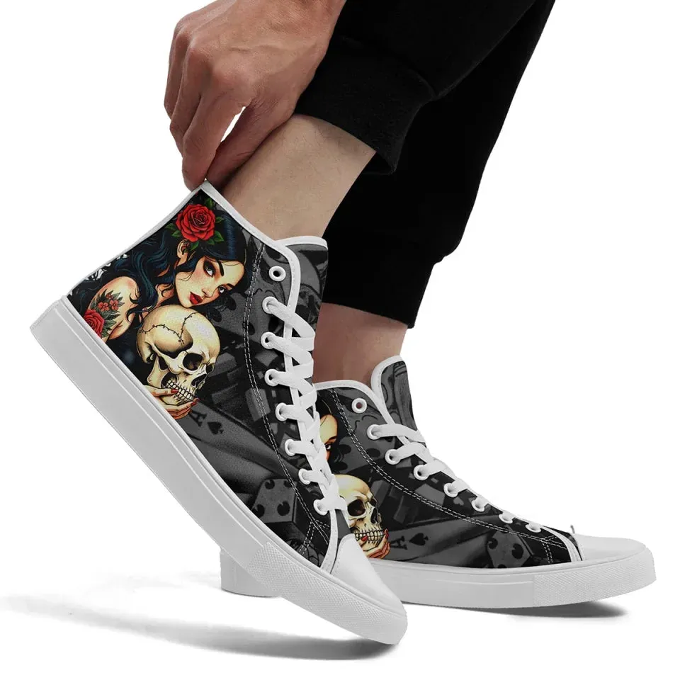 Personalized Gothic Sneakers, Custom Punk Shoes, Canvas High Top Shoes for Men and Women