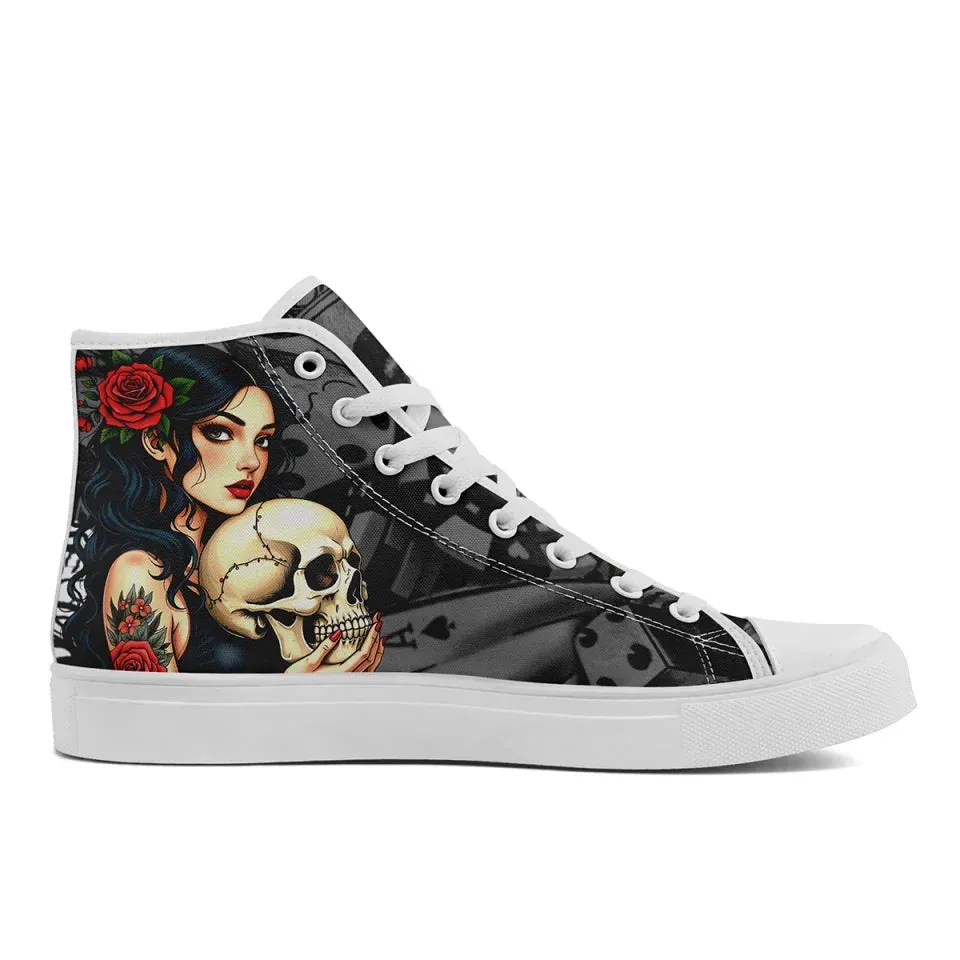 Personalized Gothic Sneakers, Custom Punk Shoes, Canvas High Top Shoes for Men and Women