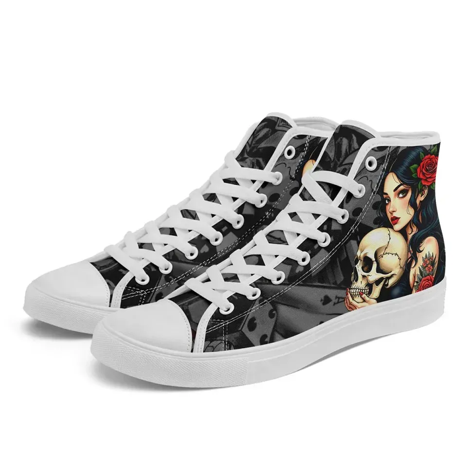 Personalized Gothic Sneakers, Custom Punk Shoes, Canvas High Top Shoes for Men and Women