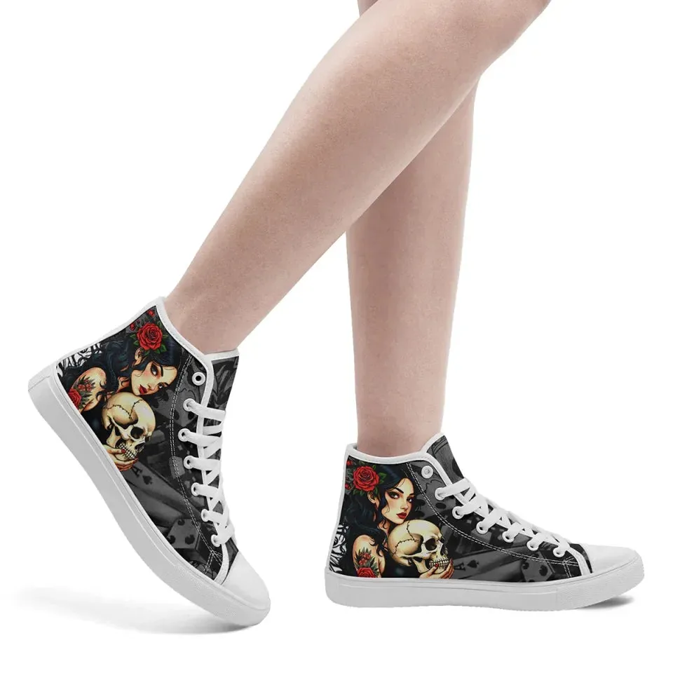 Personalized Gothic Sneakers, Custom Punk Shoes, Canvas High Top Shoes for Men and Women