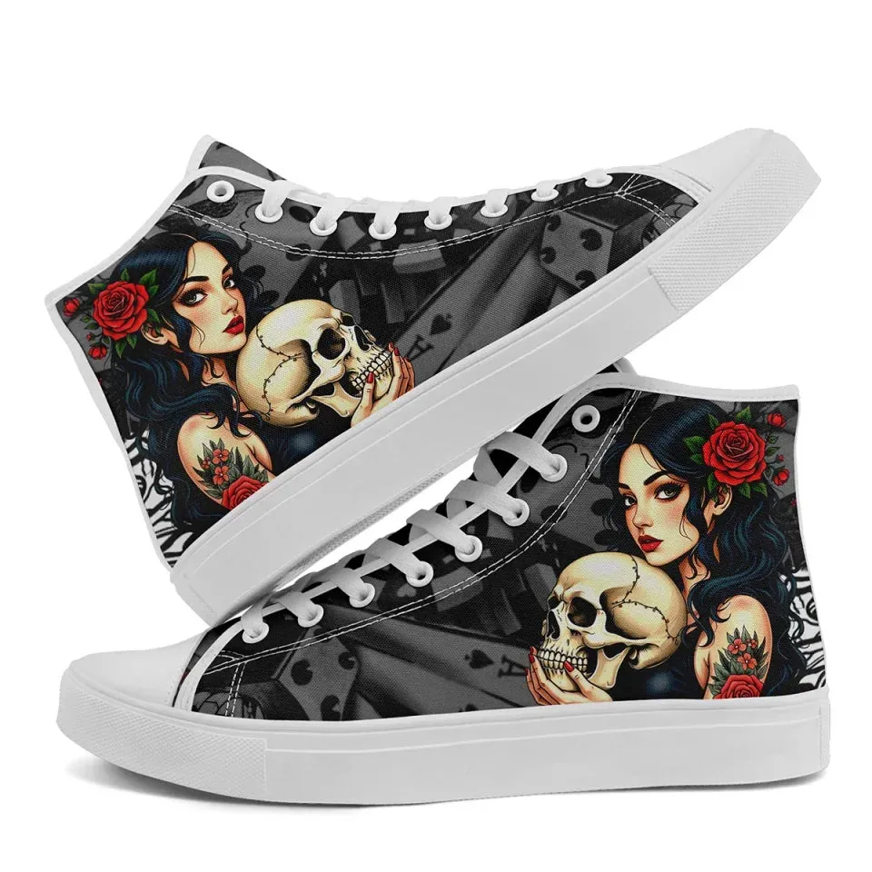 Personalized Gothic Sneakers, Custom Punk Shoes, Canvas High Top Shoes for Men and Women