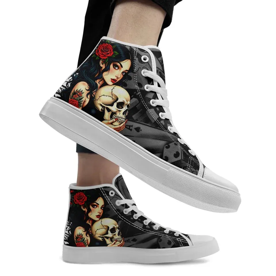 Personalized Gothic Sneakers, Custom Punk Shoes, Canvas High Top Shoes for Men and Women