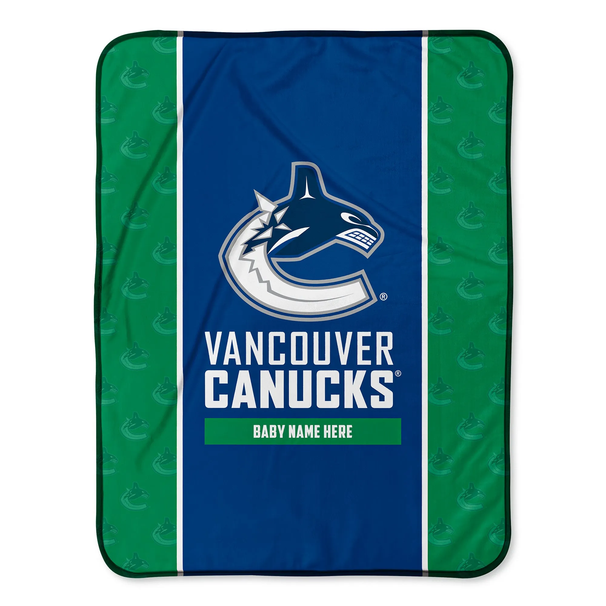 Personalized Vancouver Canucks Icon Baby Pixel Fleece Blanket