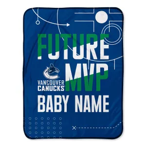 Personalized Vancouver Canucks MVP Baby Pixel Fleece Blanket