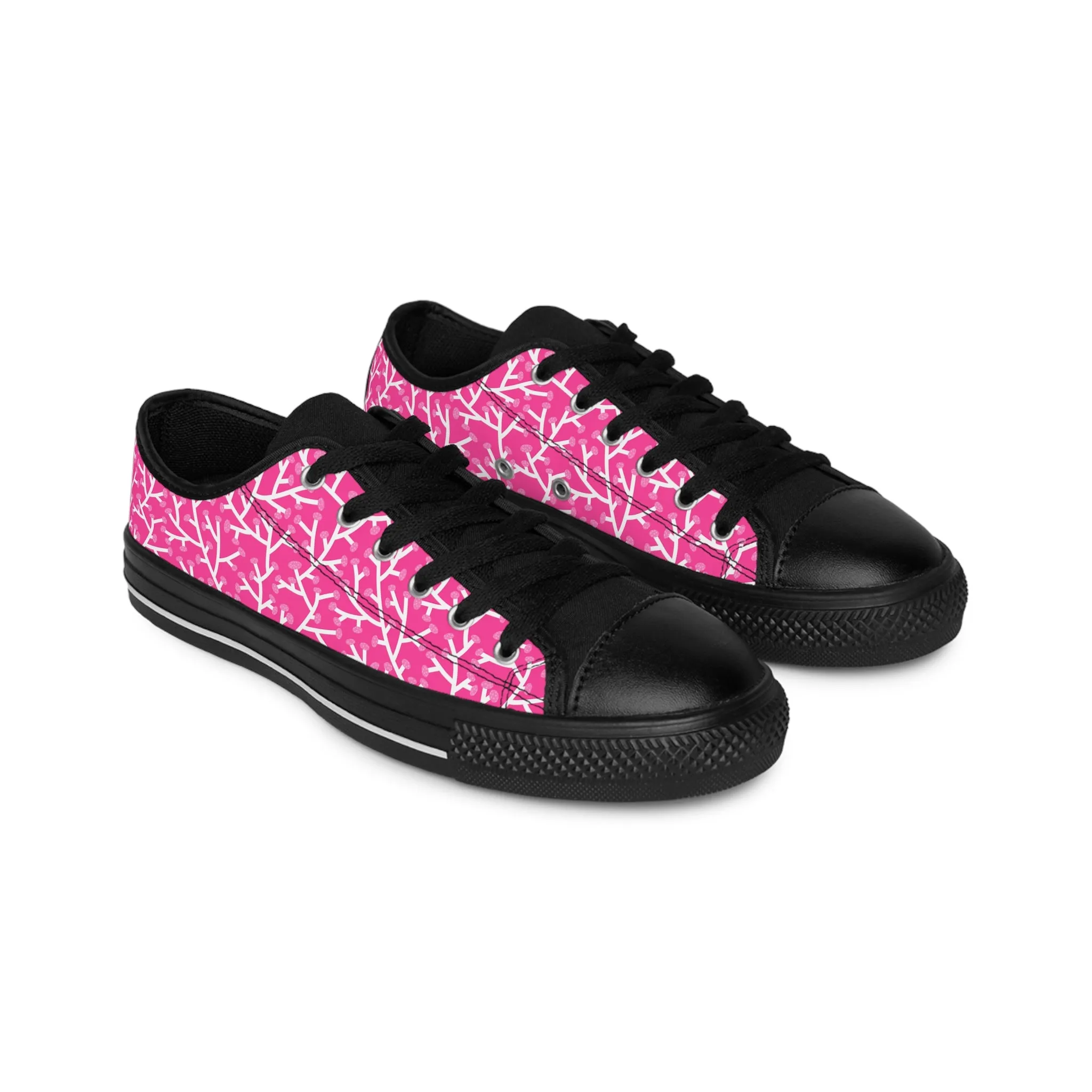 Pink Halloween Mushrooms Women's Sneakers