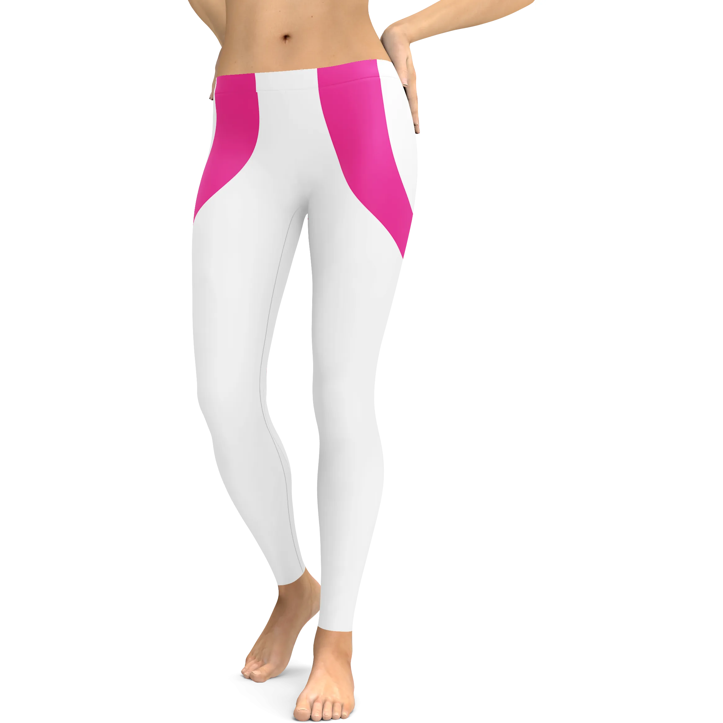 Pink Heart Shaped White Leggings