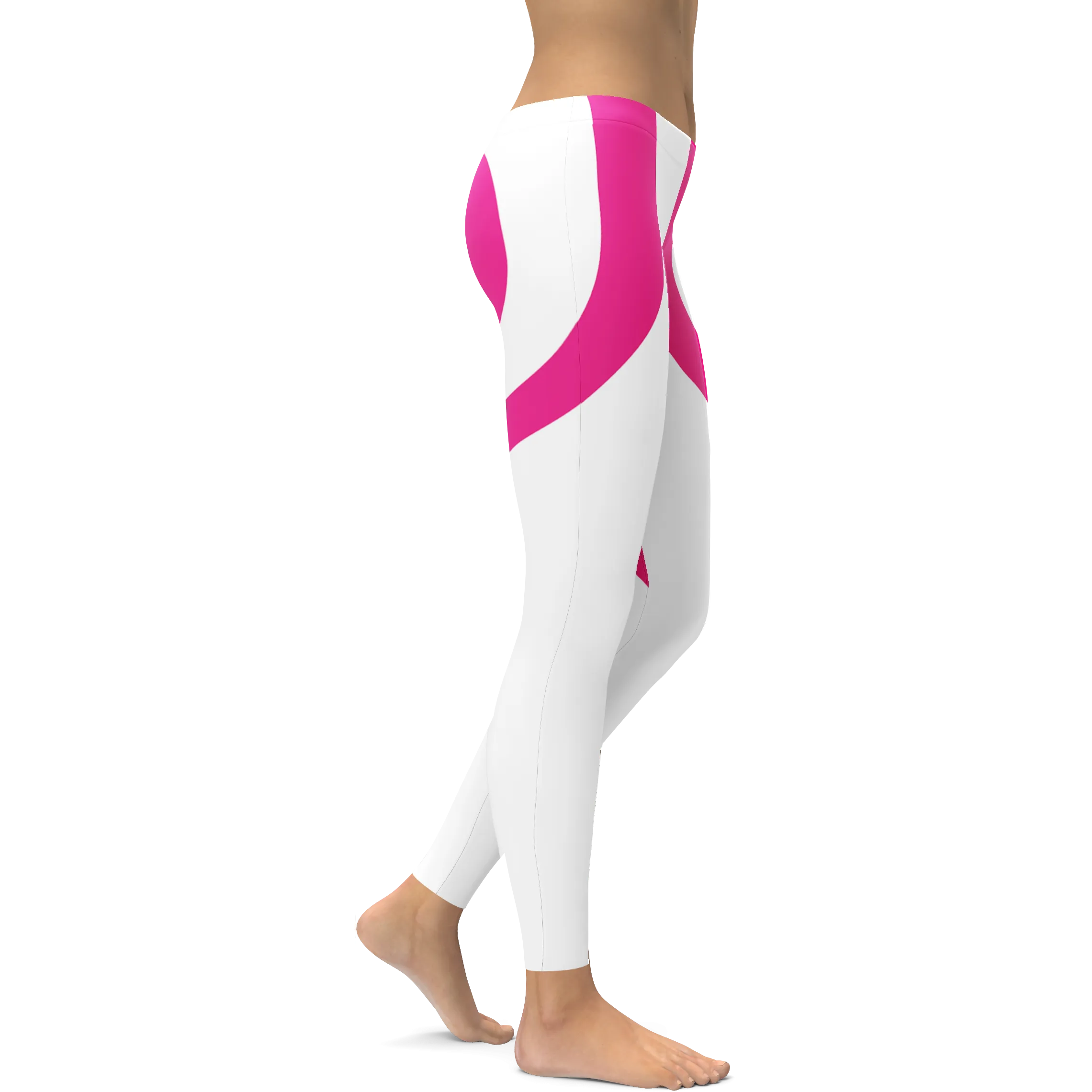 Pink Heart Shaped White Leggings