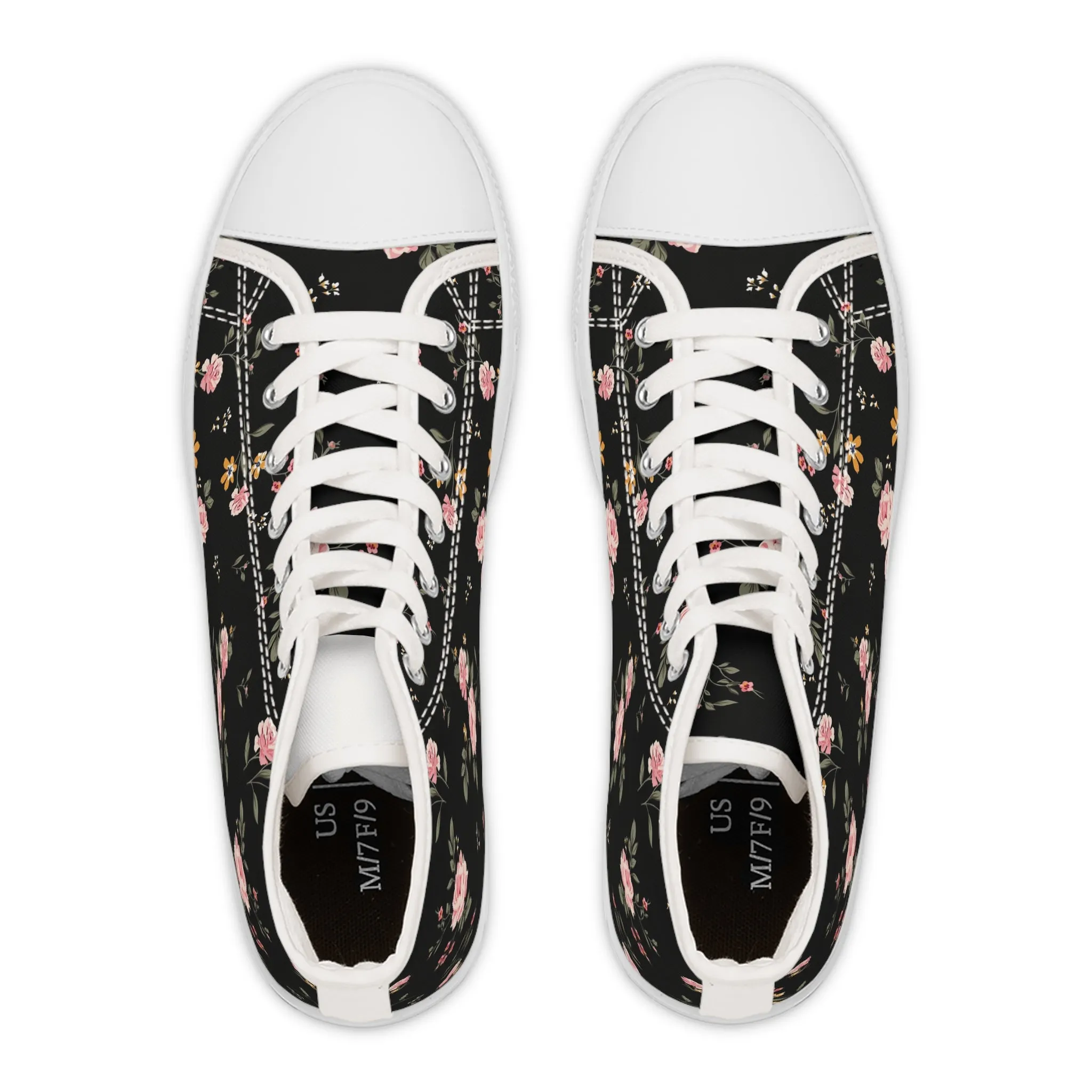 Pink Roses Women's High Top Sneakers