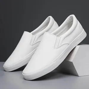 Plus Size Men's Solid Colour Slip On Skateboard Shoes - Comfy, Non Slip, Breathable, Casual Sneakers for Outdoor Activities with Superior Grip and Support