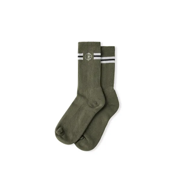 Polar Skate Co Stroke Logo Socks - Olive