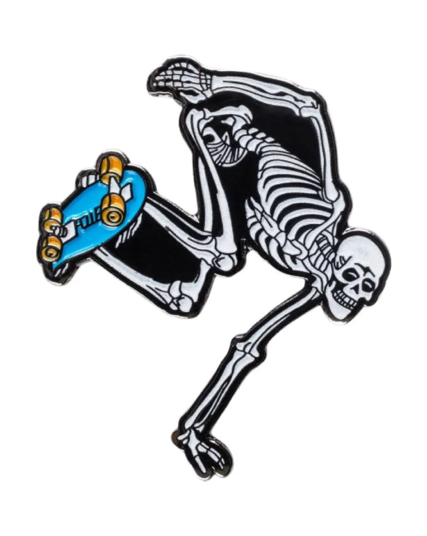 Powell Peralta Skateboard Skeleton Glow In The Dark Lapel Pin