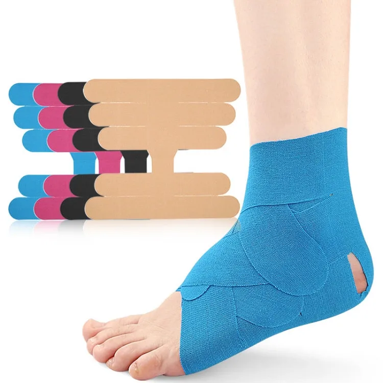 Pre-scored Muscle Patch For Ankle Wrist Protector Shaped Stretch Tape(Black)