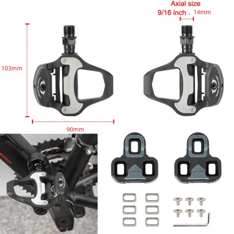 PROMEND PD-R95P 1pair Pedalway Road Bicycle Self-lock With Lock Film Nylon Lock Light Amount Foot Pedal(Black)