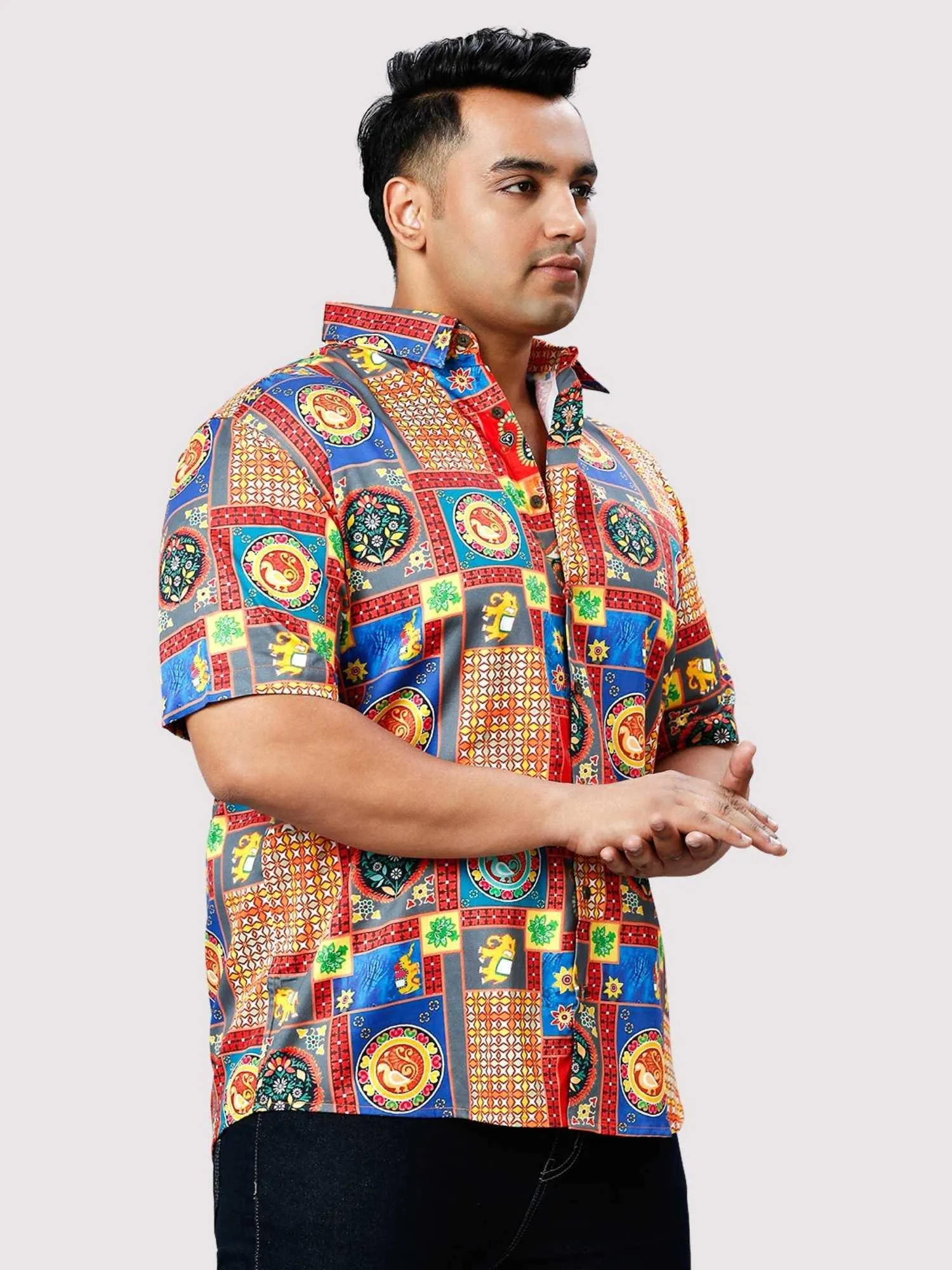 Prosper Digital Printed Half Sleeve Shirt Men's Plus Size