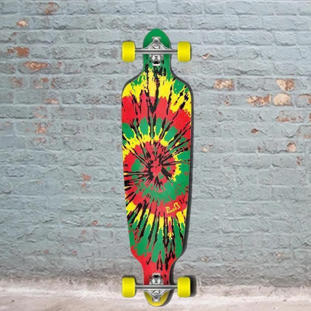 Punked Tiedye Rasta Drop Through 40" Longboard