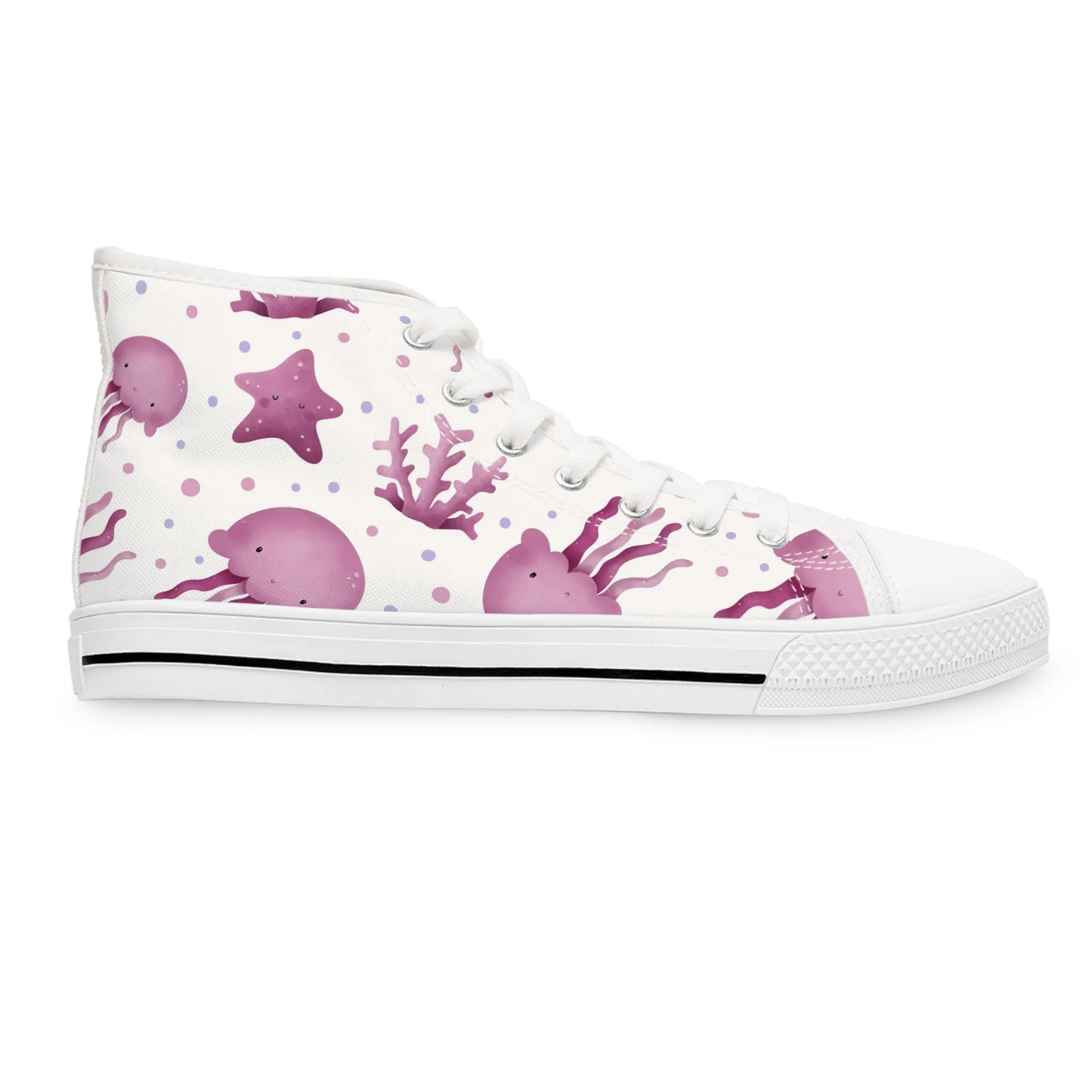 Purple Jellyfish Women's High Top Sneakers