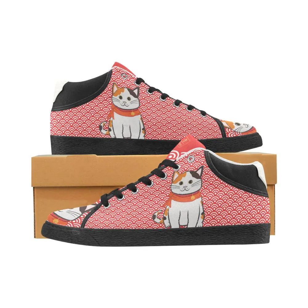 "Manekiko" - Beckoning Cat Canvas Sneakers - Mens