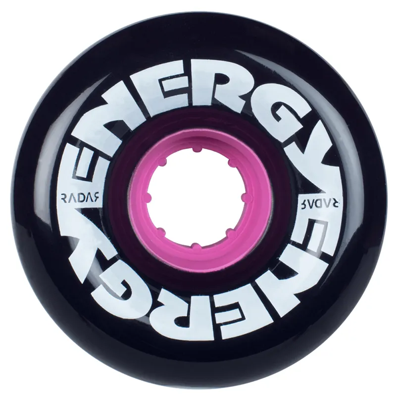 Radar Energy Roller Skate Wheels 65mm 78a - Black (4 Pack)