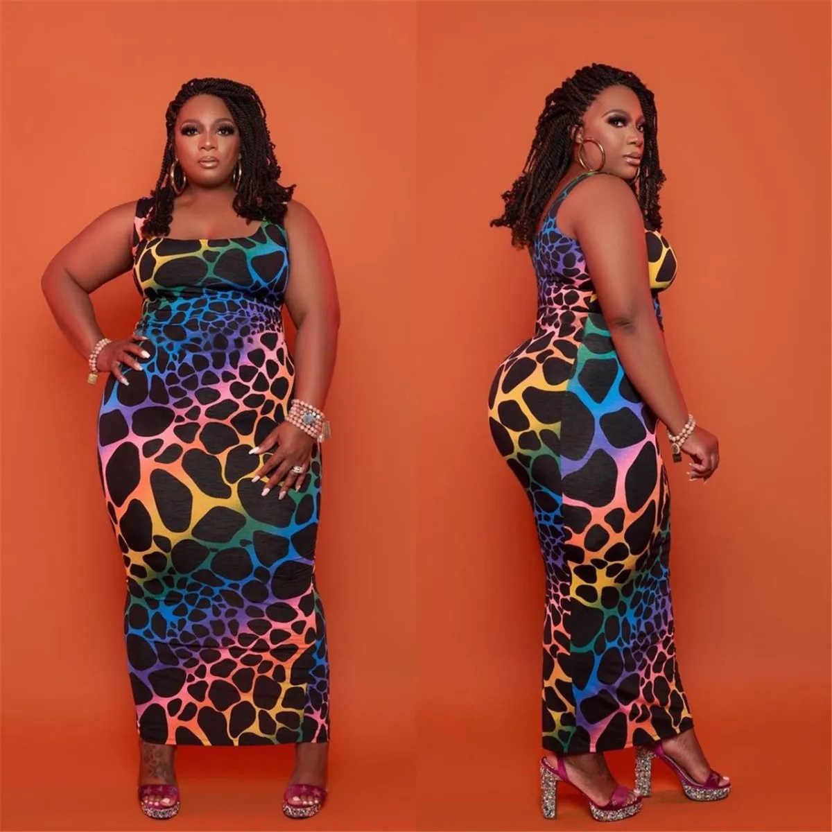 Rainbow Safari Curvy Dress